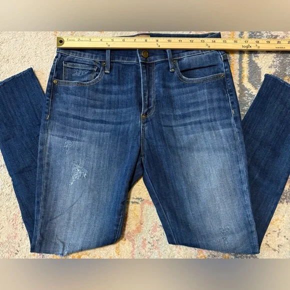 Driftwood Jeans Womens Size 29 Jackie Dark Wash Floral Embroidery Skinny Destroy - Picture 4 of 7